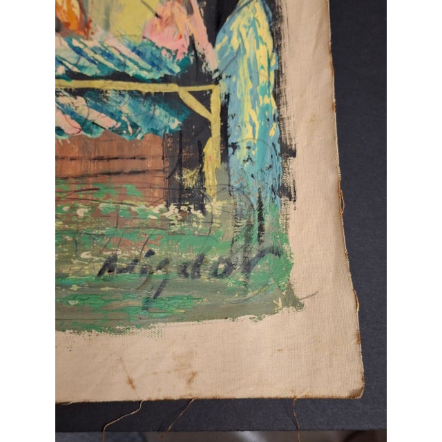 Avigdor Luisada Pair Original Oil Paintings Jerusalem & Sea of Galilee Modernism For Sale - Image 14 of 18