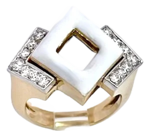 1990s David Webb 18k Enamel Ring, Size 6