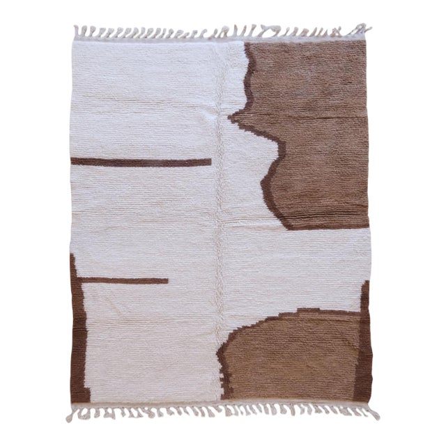 Mocha Brown Moroccan Rug - 9.3 X 7.2 Ft For Sale