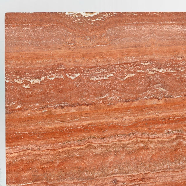 Square Model Colonnato Table in Red Travertine Marble by Mario Bellini for Cassina, 1970s For Sale - Image 15 of 18