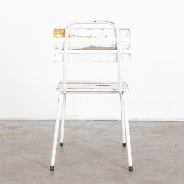 1960s Midcentury Czech White Metal Chair For Sale - Image 9 of 18