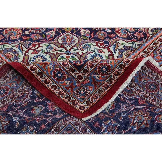 Traditional 1970s Old Persian Kashan Area Rug 9’11” X 15’0″ For Sale - Image 3 of 13
