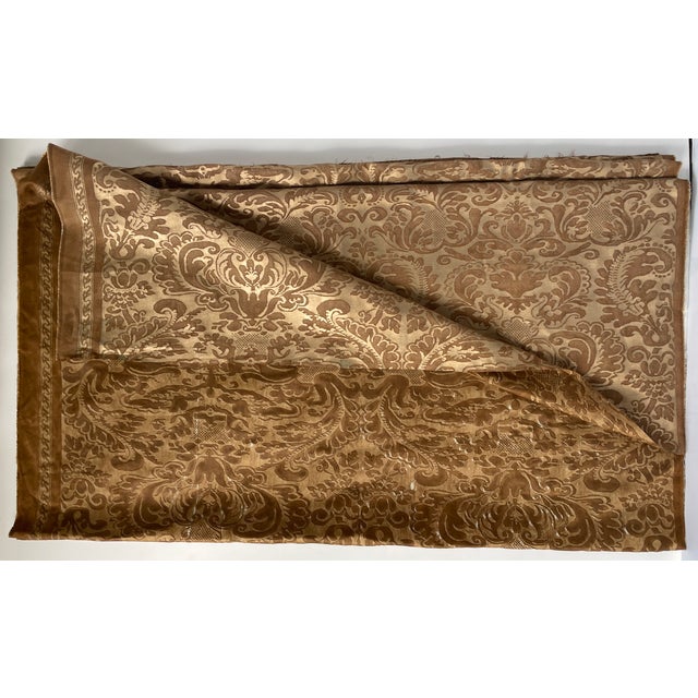 Authentic Mariano Fortuny “Sevigne” Warm French Brown and Gold Textile - 6 Yards For Sale In Monterey, CA - Image 6 of 6