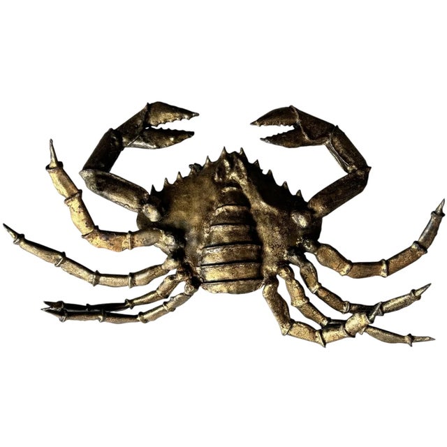 Metal Gilt-Metal Crab Sculpture Attributed Daniël d'Haeseleer , B. 1947 For Sale - Image 7 of 11