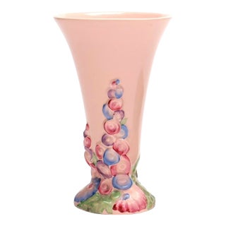 Clarice Cliff, 1930s Newport Pottery Vase With Foxglove Flower Detail For Sale
