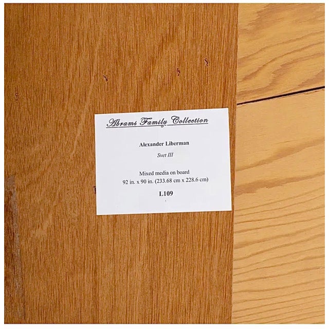 Alexander Liberman, Large Modernist Alexander Liberman Contemporary Mixed Media Painting Svet III, 1984 For Sale - Image 4 of 13