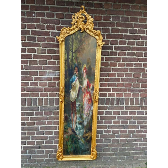 1970s French Louis XVI Gold Beech Textile Wall Art For Sale - Image 11 of 17