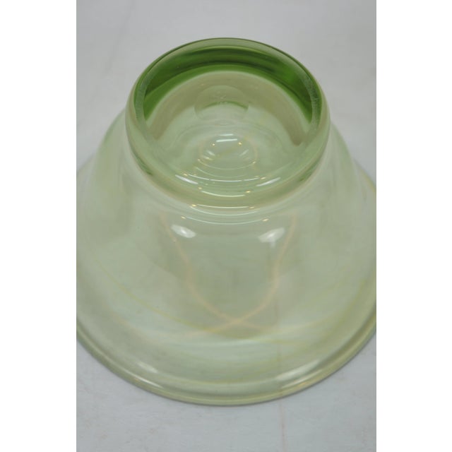 Vintage 1968 Dominick Labino Uranium Green Studio Art Glass Bowl Dish 7" For Sale - Image 13 of 13