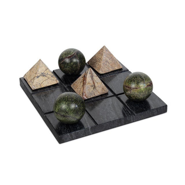 2020s Tic Tac Toe Marble Board, Black For Sale - Image 5 of 5