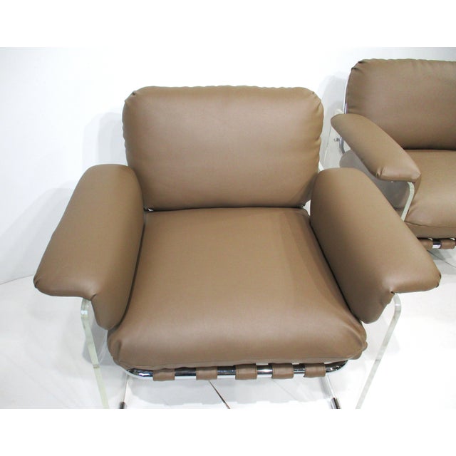 Pace Argenta Upholstered and Lucite Lounge Chairs for Pace Collection For Sale - Image 13 of 17