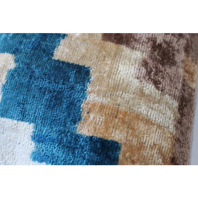Contemporary Velvet Ikat Bohemian Throw Pillow For Sale - Image 4 of 9