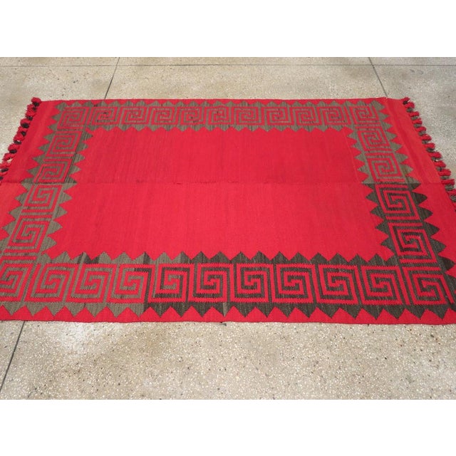 Mid-20th Century Handmade Turkish Flatweave Kilim Accent Rug For Sale In New York - Image 6 of 10