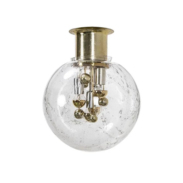Silver Ceiling Light with Big Glass Globe from Doria For Sale - Image 8 of 8