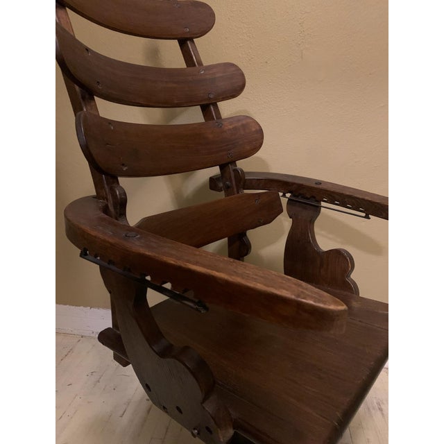 Wood Restoration Hardware 1800s Dentist Replica Chair For Sale - Image 7 of 12