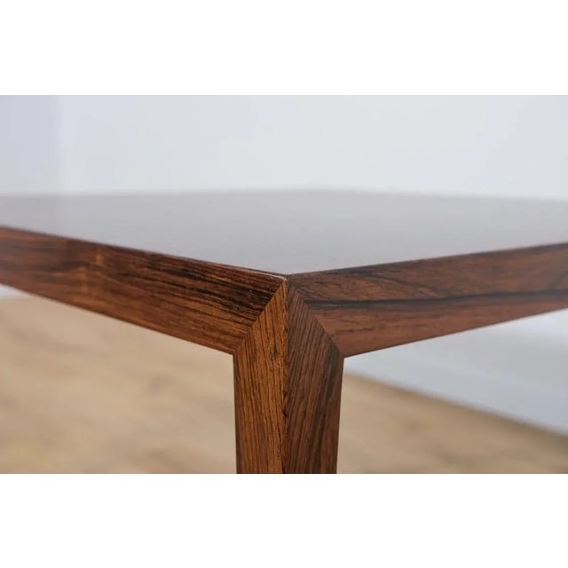 Brown Mid-Century Rosewood Coffee Table by Severin Hansen for Haslev Furniture Carpentry, 1960s For Sale - Image 8 of 13