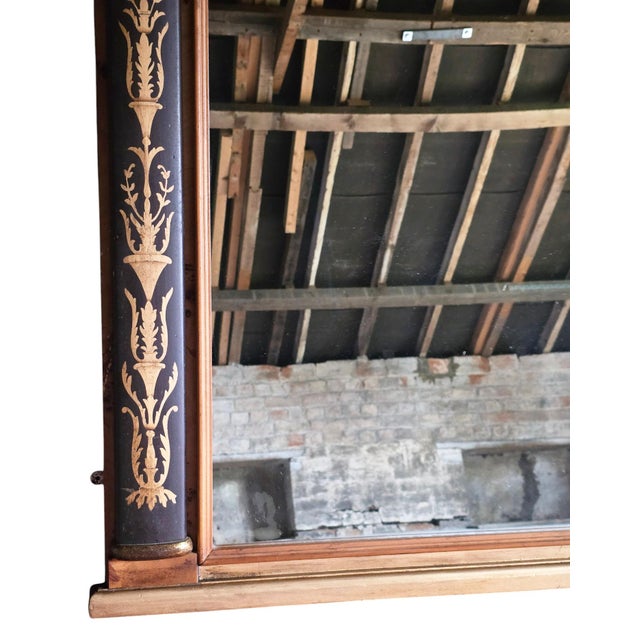 Vintage Clasical Gilt Yew and Ebonised Overmantle Mirror, 1990s For Sale - Image 6 of 10