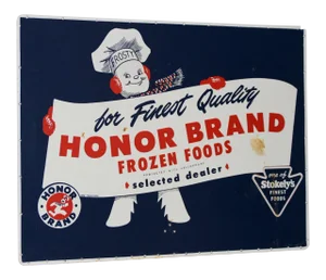 Honor Brand Frozen Foods Advertising Board C.1940s