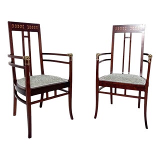Art Nouveau Chairs by Carlo Zen, Italy, 1900s, Set of 2 For Sale