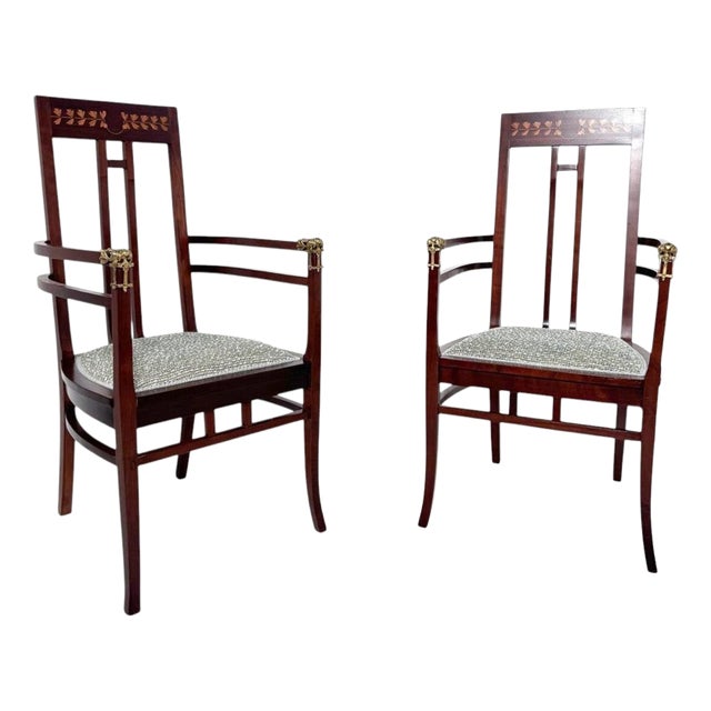 Art Nouveau Chairs by Carlo Zen, Italy, 1900s, Set of 2 For Sale