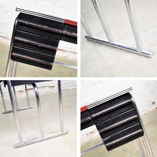Art Deco Machine Age International Style Chrome & Black Desk Gilbert Rohde Attribution For Sale - Image 11 of 13