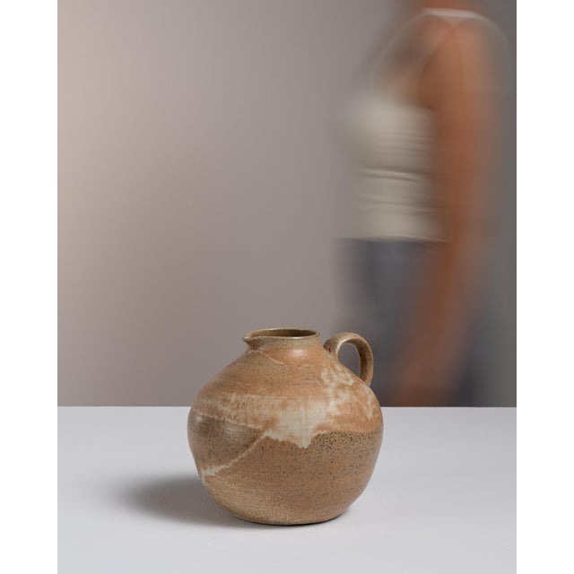 1960s 1960s Denmark Tan Ceramic Jar For Sale - Image 5 of 15