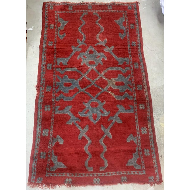 Textile 1880s, Handmade Antique Turkish Oushak Rug 3' X 4.9' For Sale - Image 7 of 9