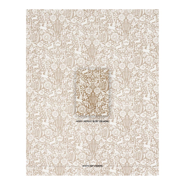 Schumacher Deerfield Fabric In Mocha For Sale