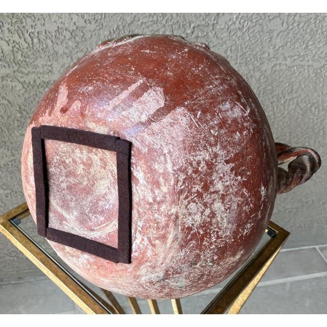 Late 20th-Century Barro Rojo (Red Clay) Braided Handle Pottery Vessel / Vase, Mexico For Sale - Image 17 of 18