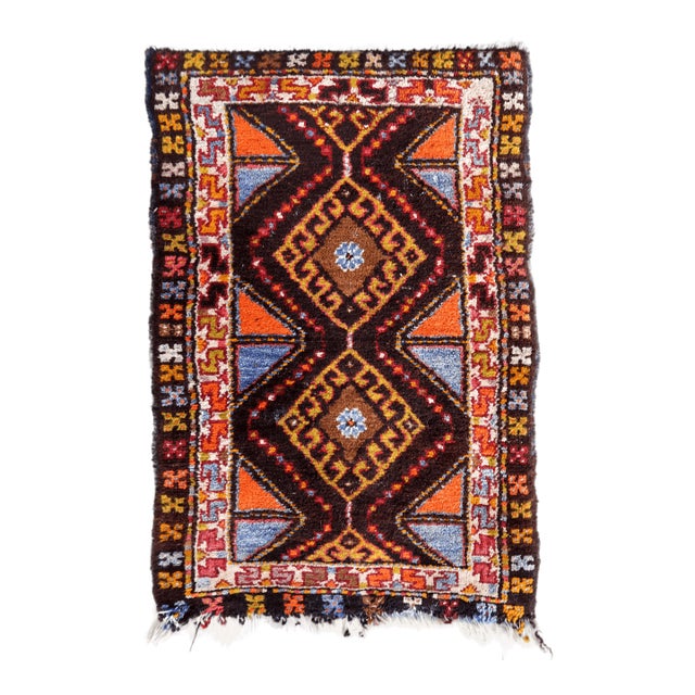 1950s, Handmade Vintage Turkish Yastik Rug 1.7' X 2.6' For Sale