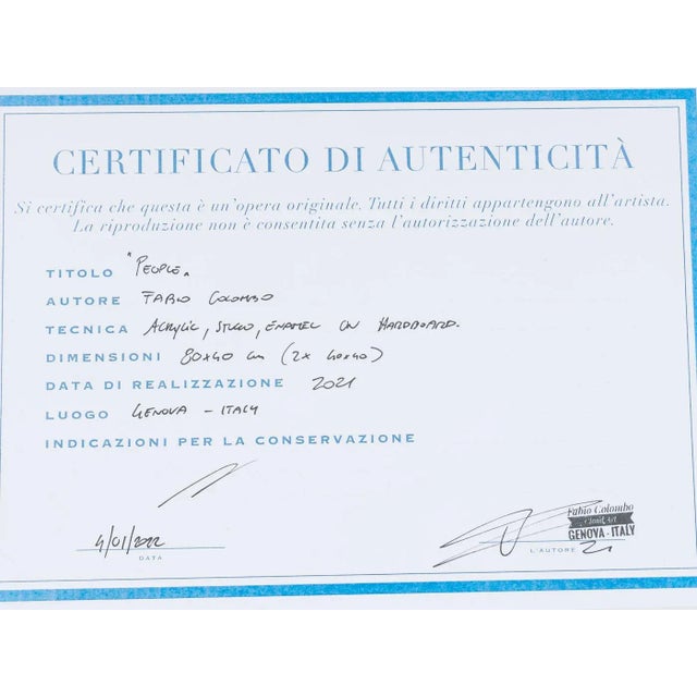 Fabio Colombo, People, Acrylic, Set of 2 For Sale - Image 11 of 14