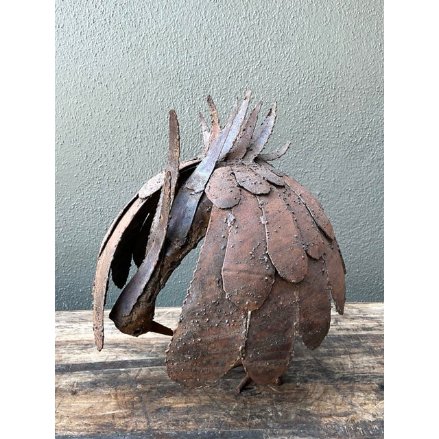 Vintage Torch Cut Iron Bird Sculpture For Sale - Image 9 of 12