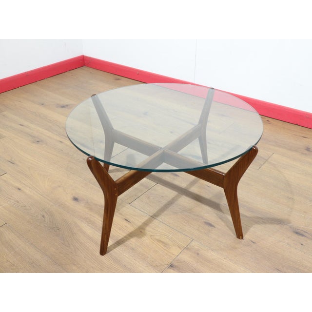 Mid Century Vintage Teak and Glass Coffee Table For Sale - Image 4 of 12
