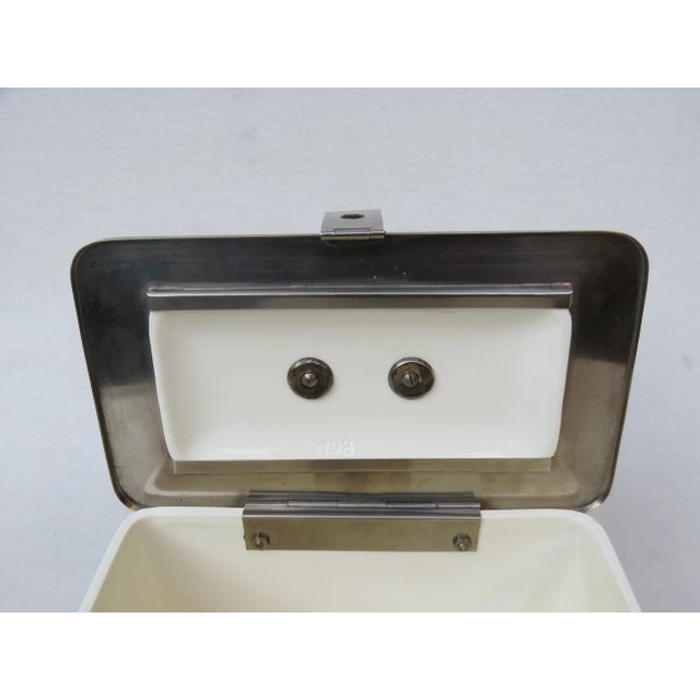 Beige Art Deco Nickel-Plated & Ceramic Confectionary Box For Sale - Image 8 of 18