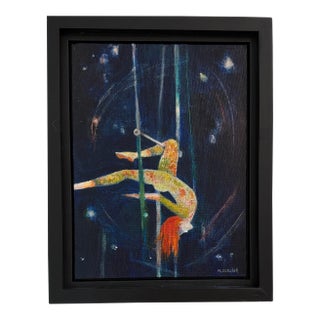Contemporary Figurative Acrylic Painting, Framed "Balance Brings Flow" For Sale