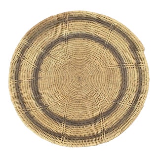 Early 20th Century Makenge Flat Wedding Basket Zambia 18.5 Inch For Sale