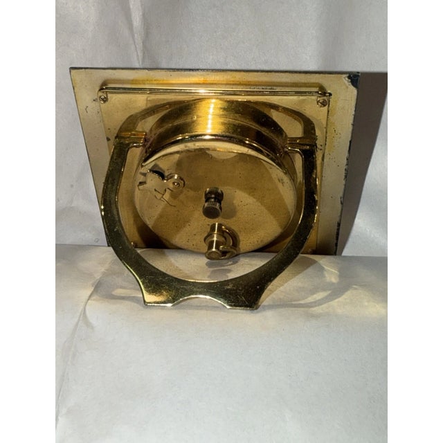 Antique Swiss Art Deco Travel/ Desk Clock With Guilloche Enamel For Sale In Los Angeles - Image 6 of 11