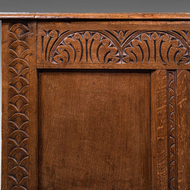 Antique Coffer, English, Oak, Linen Chest, Bay Window Seat, Early Georgian, 1720 For Sale - Image 10 of 12
