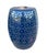 French Lovell Blue Glaze Petal Pierced Garden Stool For Sale - Image 3 of 3