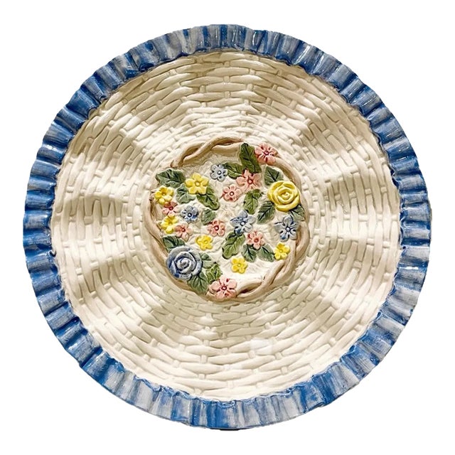 Vintage Floral Egg Plate by Fitz and Floyd For Sale