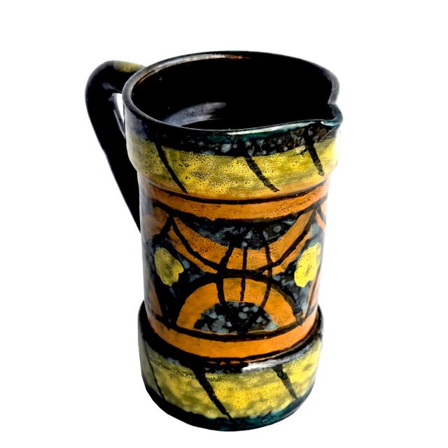 Mustard Mid 20th Century Italian Ceramic Pitcher For Sale - Image 8 of 14