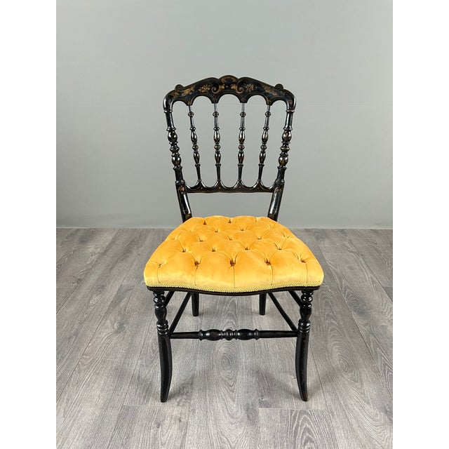 19th Century Napoleon III Chairs in Blackened Wood, Set of 4 For Sale - Image 6 of 12