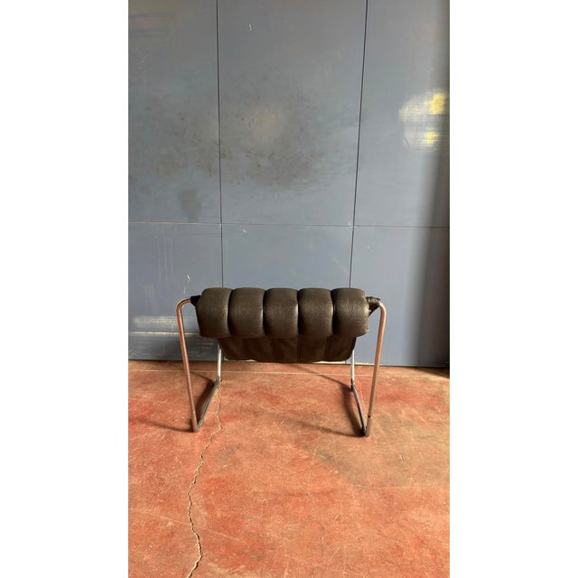 Chrome and Leather Chaise Longue by Corsini & Wiskemann for Cinova, 1970s For Sale - Image 4 of 5