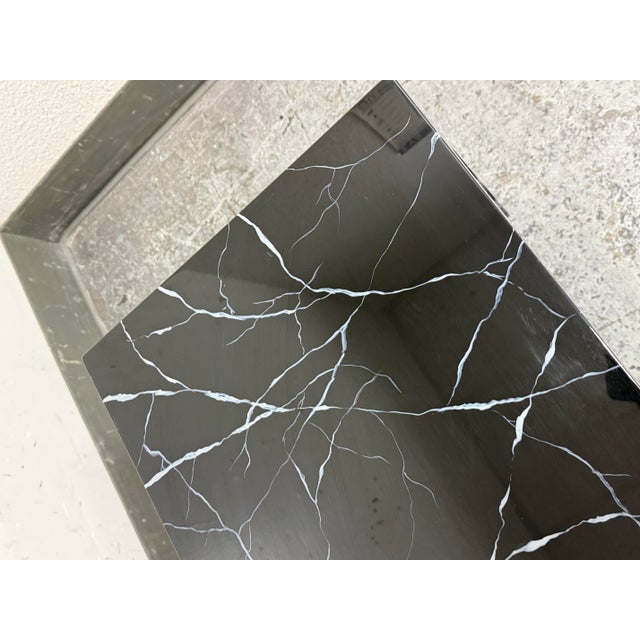 Wood Made Goods Foster Faux Marble Lacquered Bench/Side Table For Sale - Image 7 of 12