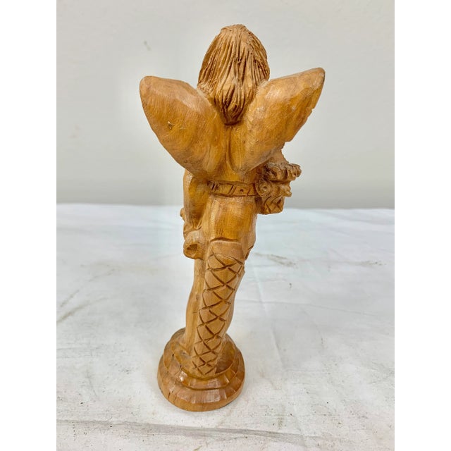 Vintage Hand Carved Wooden Angel Figurine Chairish