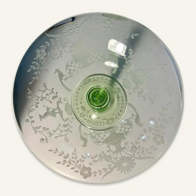 Traditional 1930s Vittorio Zecchin Green Compotes- Set of 7 For Sale - Image 3 of 9