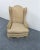 Mid 20th Century Louis XV Style Cream Wingback Chair For Sale - Image 4 of 7