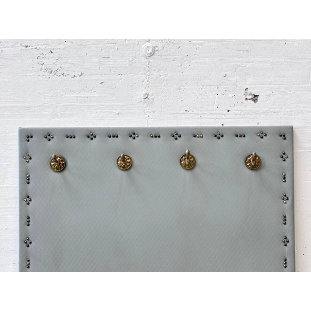 Vintage Wall-Mounted Coat Rack with Brass Hooks For Sale - Image 3 of 11