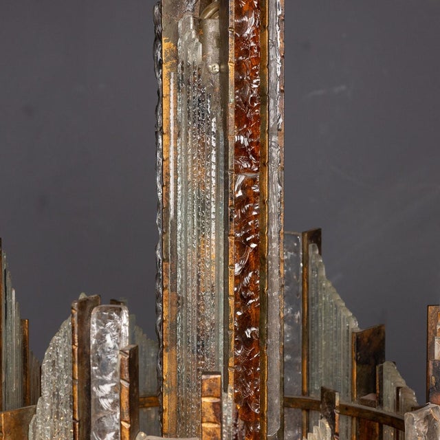 Vintage 20th Century Brutalist Italian Pendant Light by Albano Poli for Poliarte, 1970a For Sale - Image 6 of 16