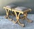 Vintage Gilt Tipped X Benches - A Pair For Sale - Image 12 of 12
