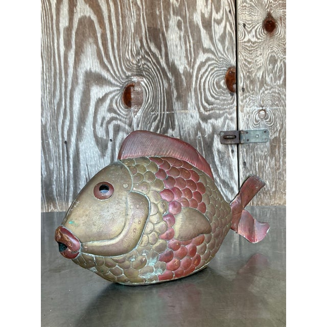 Sergio Bustamante Vintage Boho Brass Fish After Sergio Bustamante For Sale - Image 4 of 12